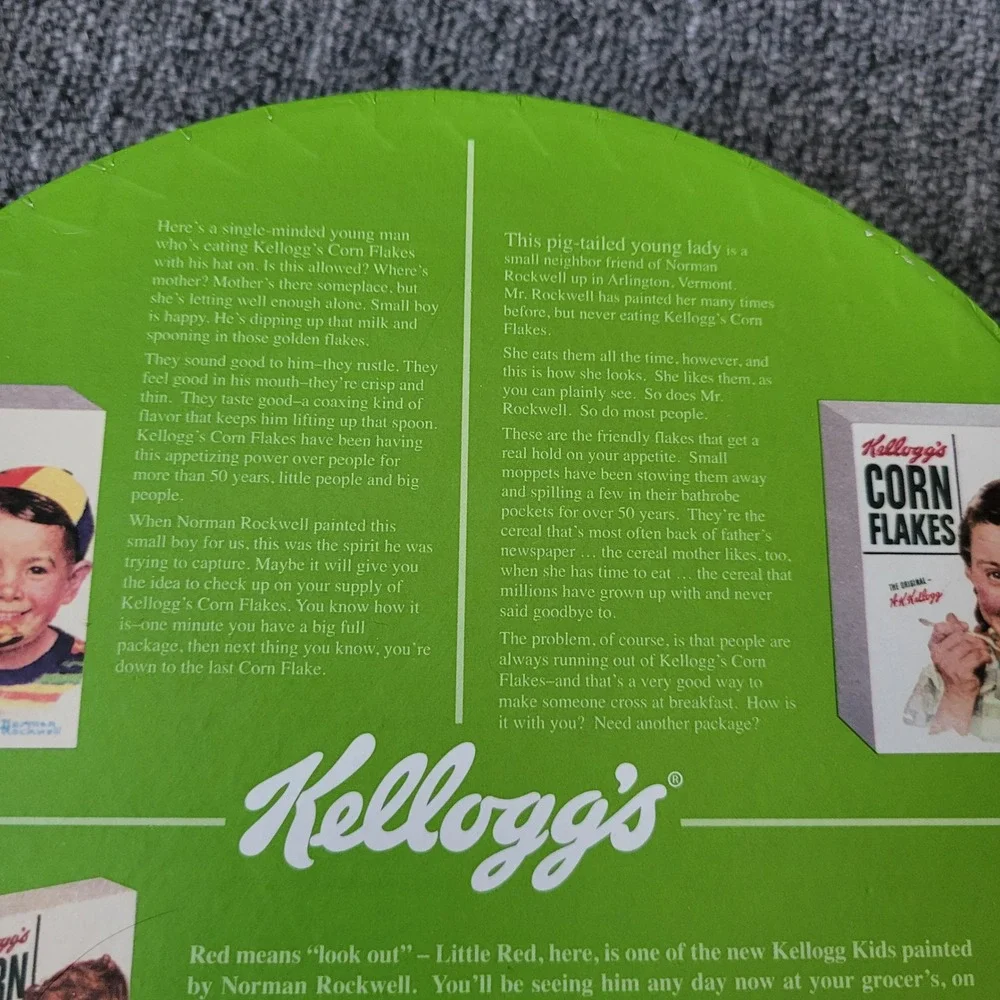 Collectible Norman Rockwell Kellogg's corn flakes set of 4 plates retro american